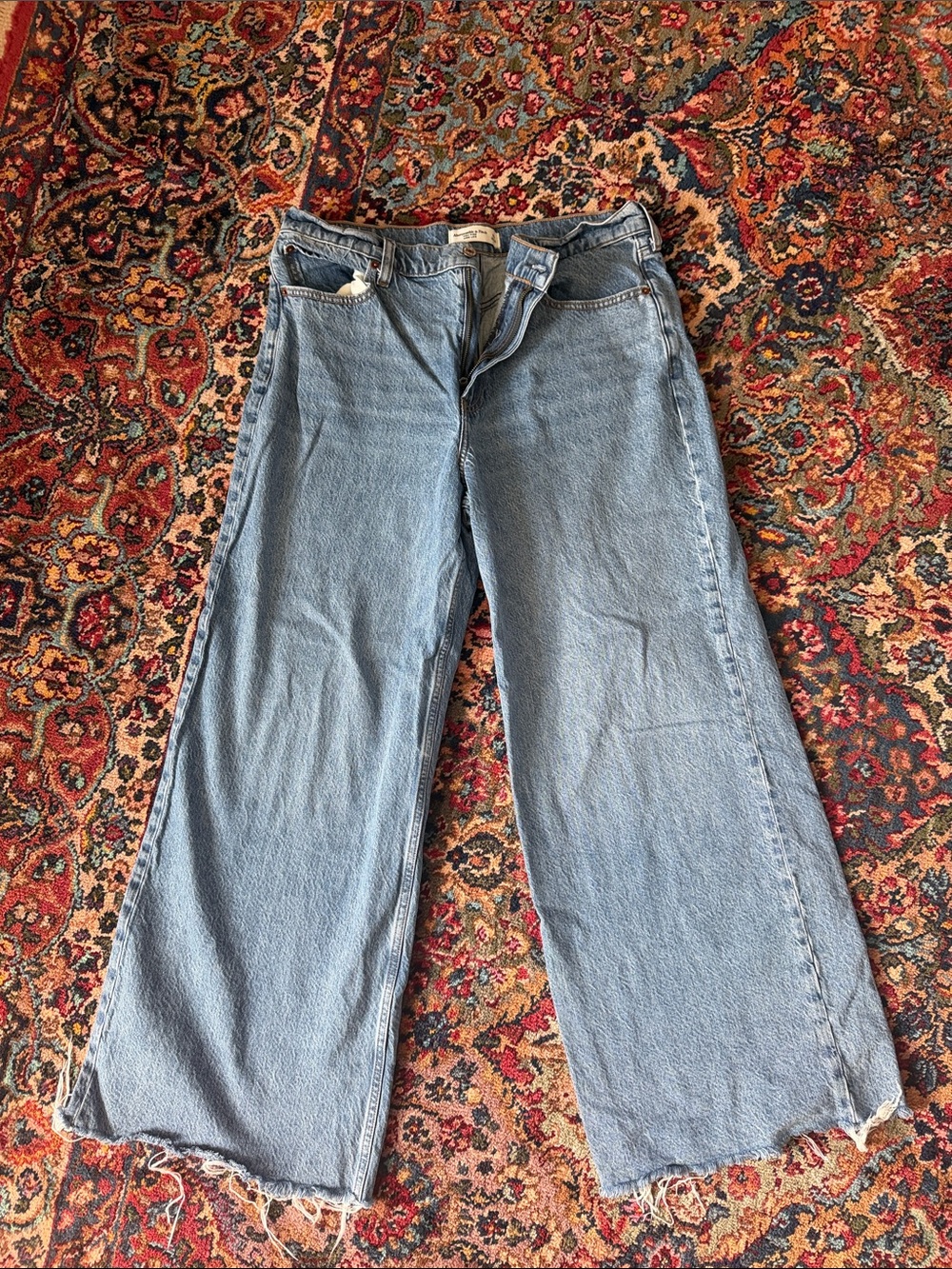 Abercrombie High Rise Wide-Leg Women’s Jeans in Light Blue